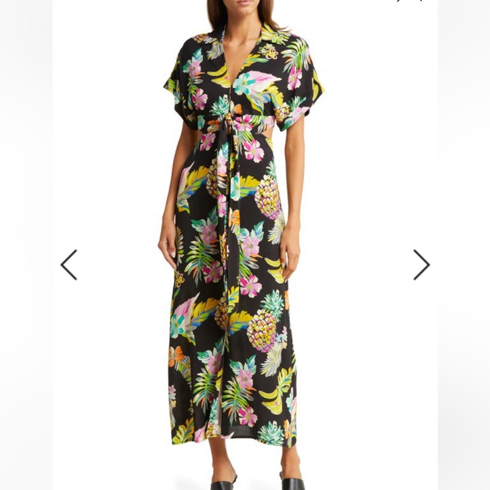 Le‎ Superbe Pineapple Button Up Maxi Dress NWT Size 6 - Picture 2 of 16